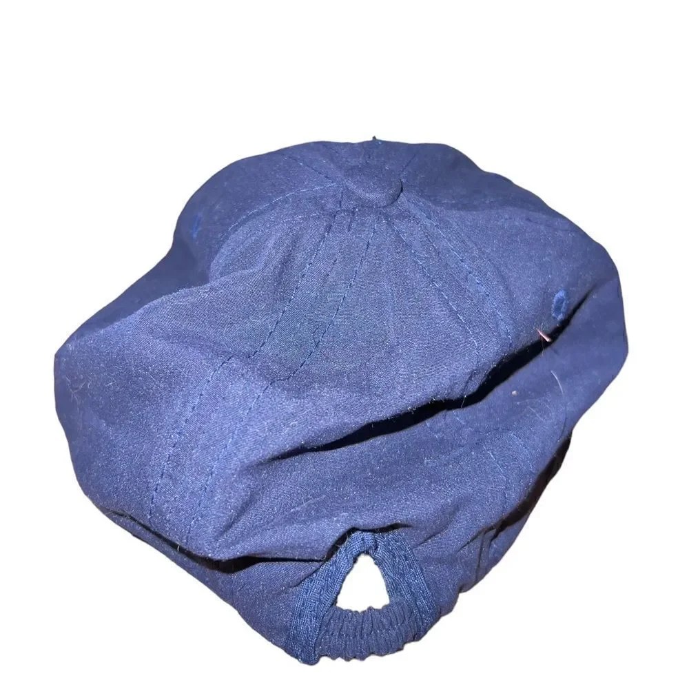 Youth navy blue baseball hat with baseball embroidered in front‎